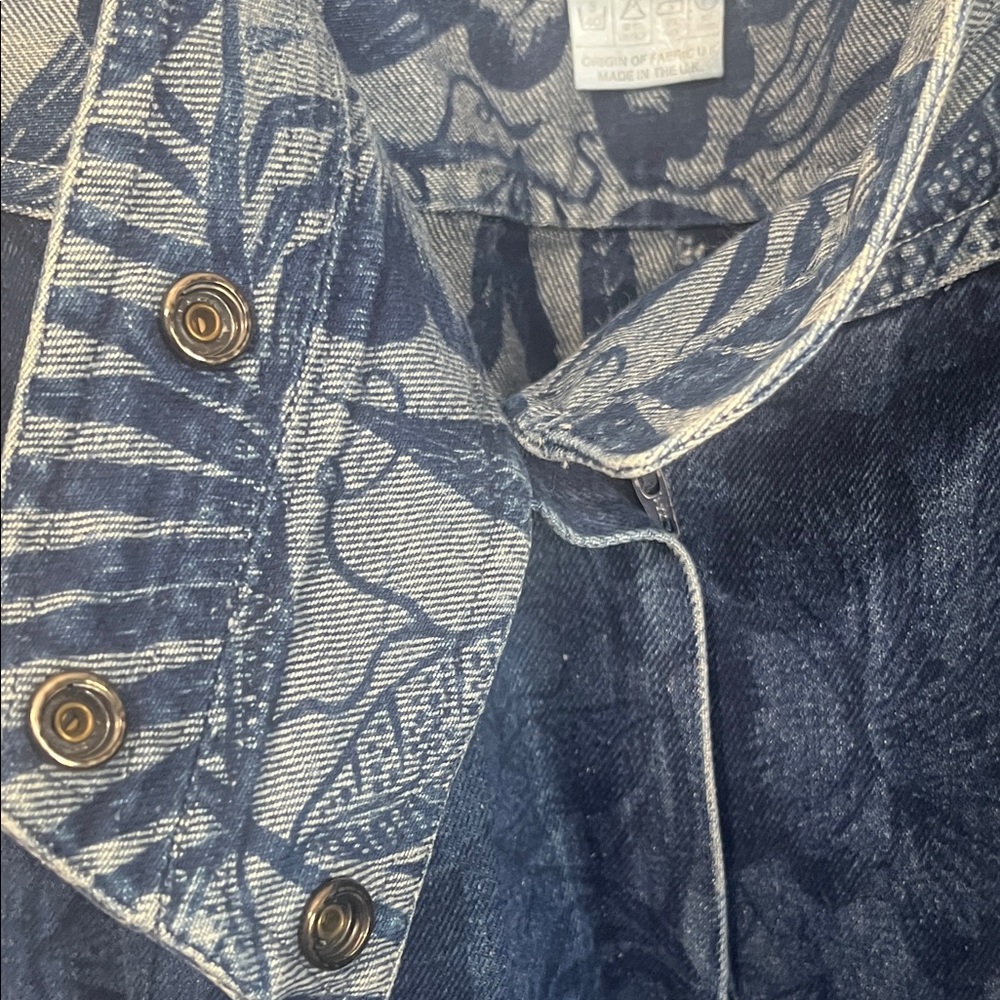 Elegant Blue Patterned Boot Cut Jeans - Picture 6 of 8